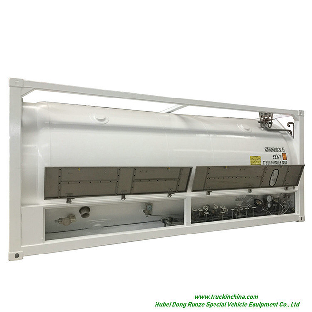 T75 Cryogenic Portable ISO Tank Container for Liquid LNG, Oxygen, Nitrogen, Argon, 20FT Container 