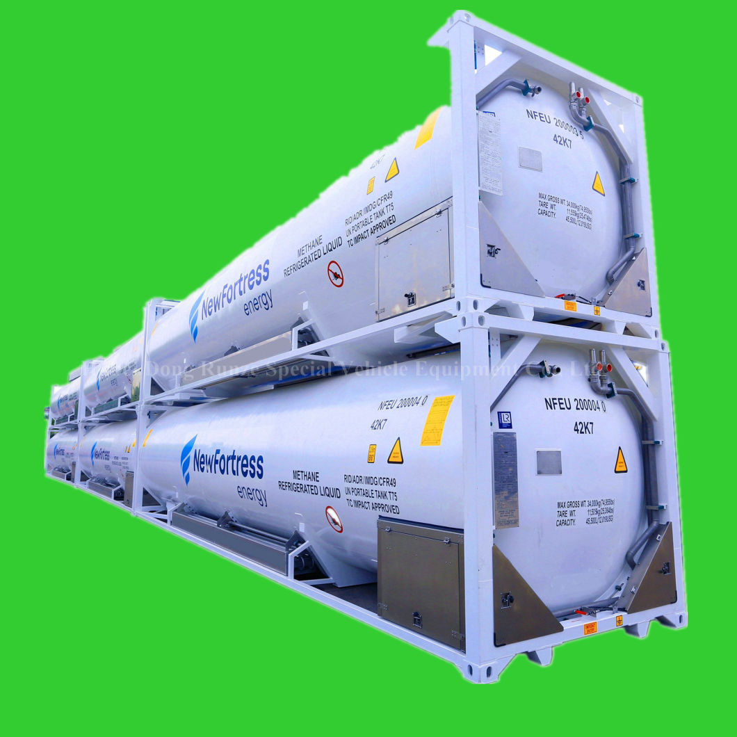 LNG, Lch4, LC2h6, LC2h4 Un Portable Tank ASME ISO Tank Container (42K7 / T75 RID/ADR / IMDG Transportable by Road/Railway /Ship)