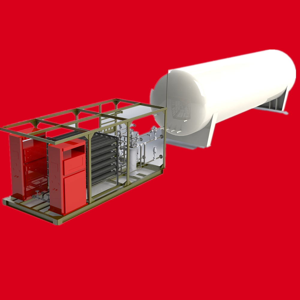28t /56t Separated Skid-Mounted LNG Filling Station Tank (With 2 Nature Gas Dispenser)
