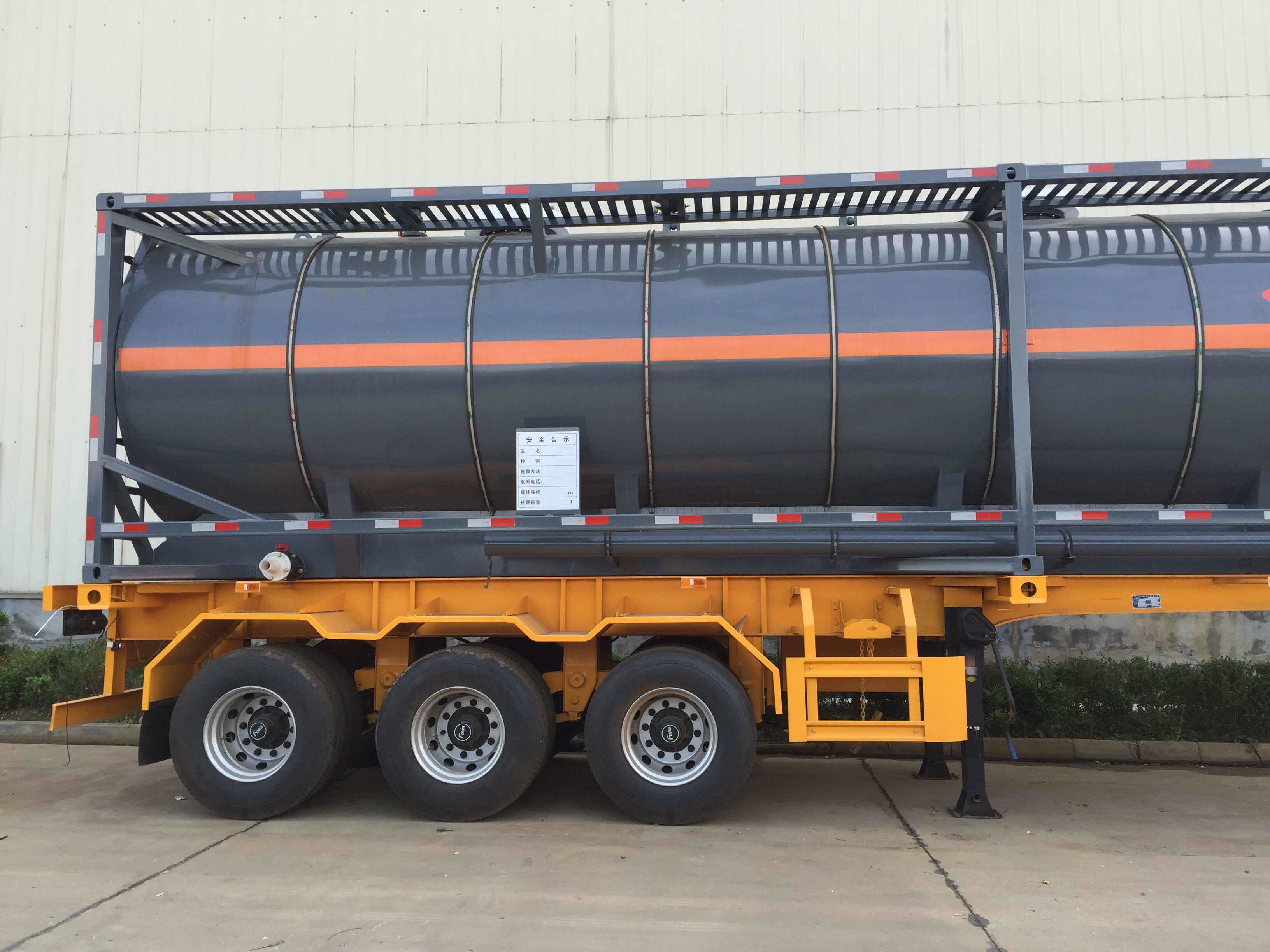 20FT Lined PE Sodium Hypochlorite Transport ISO Tank Containers Bleach NaOCL Tanks, Javel Waterl