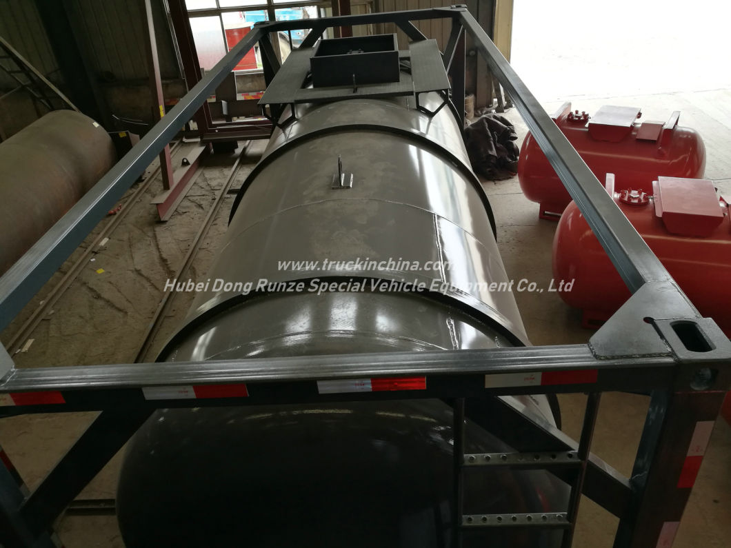 Container 20FT ISO Round Tank Steel Lined Polyethylene Plastic LDPE 16mm for 18kl-20kl Hydrochloric Acid