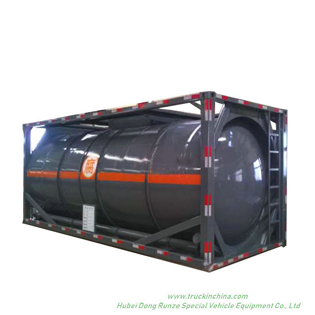 Container 20FT ISO Round Tank Steel Lined Polyethylene Plastic LDPE 16mm for 18kl-20kl Hydrochloric Acid