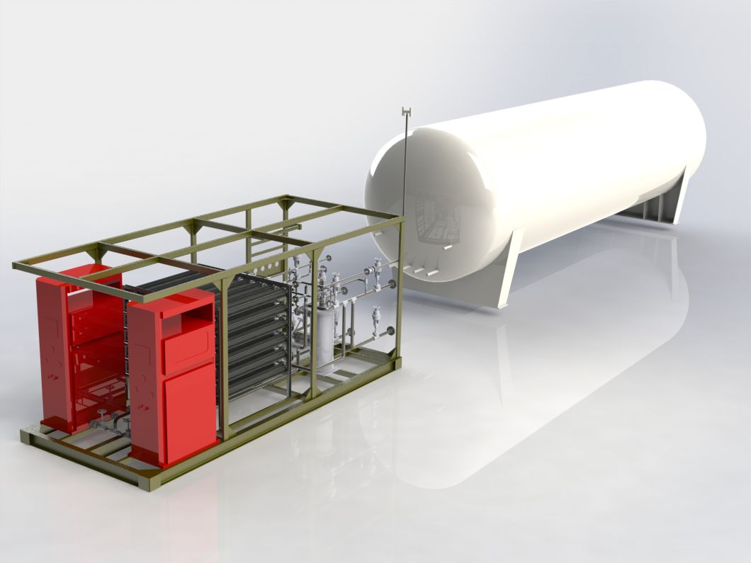 28t /56t Separated Skid-Mounted LNG Filling Station Tank (With 2 Nature Gas Dispenser)
