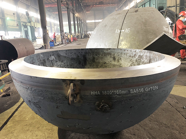 Customied ASME SA516 Gr70 Steel Pressure Vessel Spherical Dished Head for Boiler