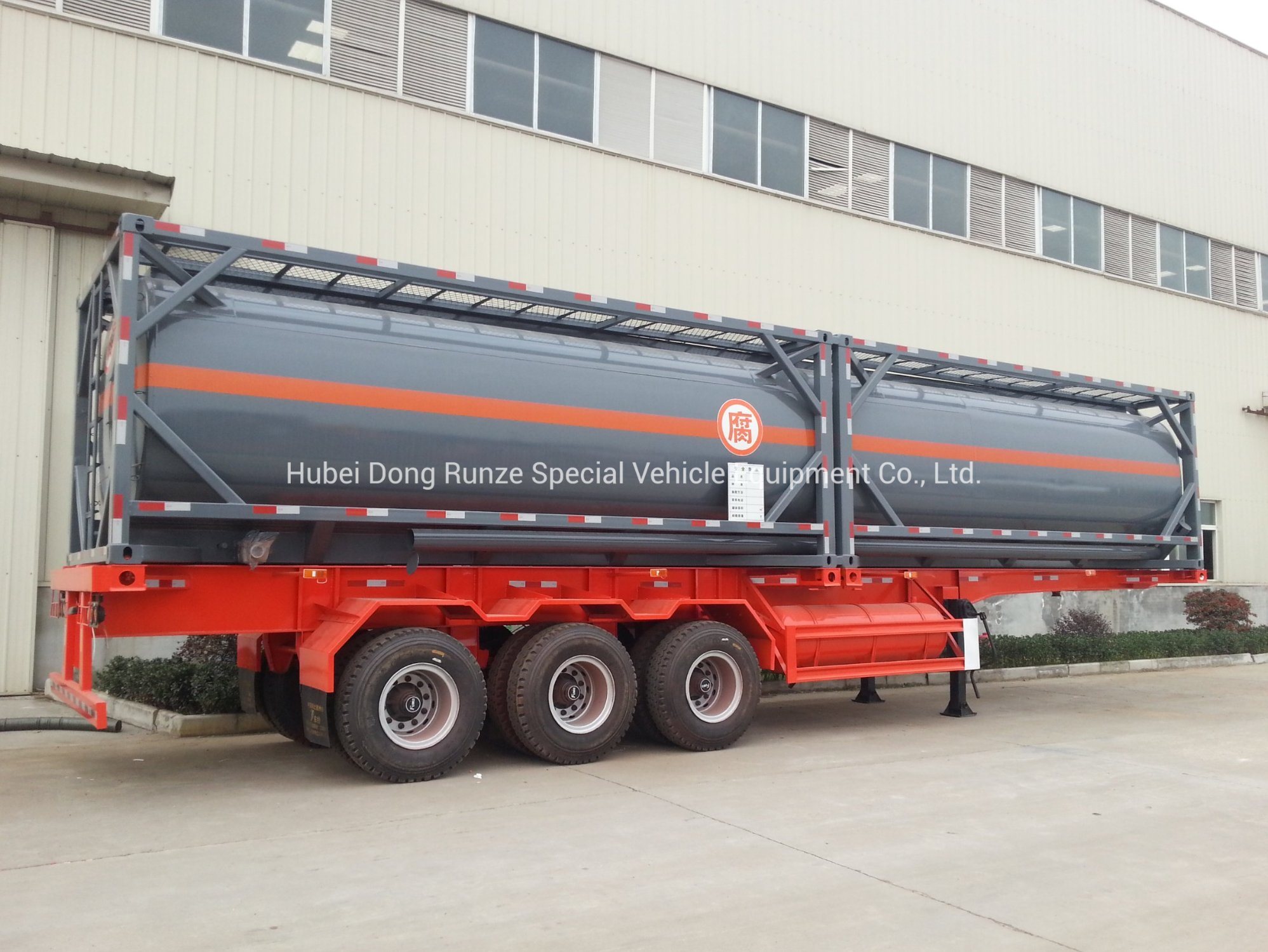 40FT ISO Tank Containers for Hydrochloric Acid, Sodium Hypochlorite PE Lined Tank Used to Contain HCl (max 35%) , Naoh (50%) , Naclo (15%) , H2so4. Hf, H2O2