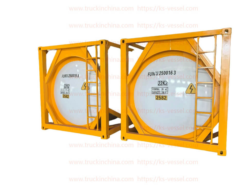  20ft T14 PE Lined 22k2 ISO Tank Container for UN2582 Ferric Chloride Solution 20KL