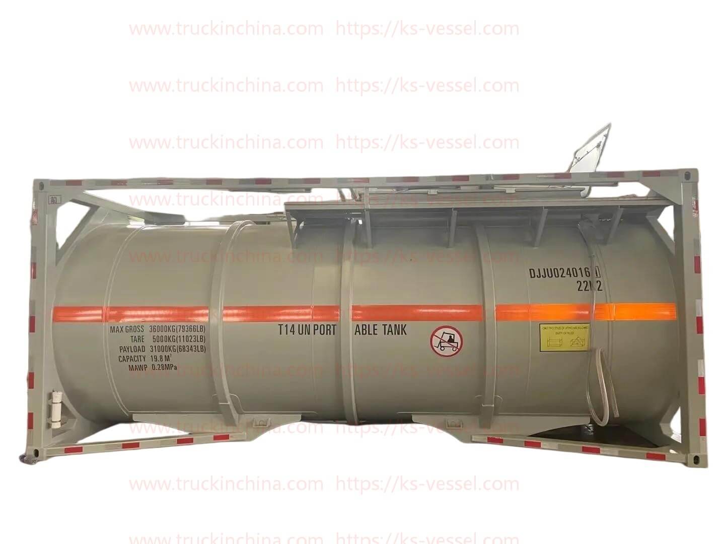  20ft CCS Certified T14 PE Lined UN Portable Tank 19.8KL for Chemical Liquid HF Hydrochloric Acid, Sulfuric Acid Container Transportation 