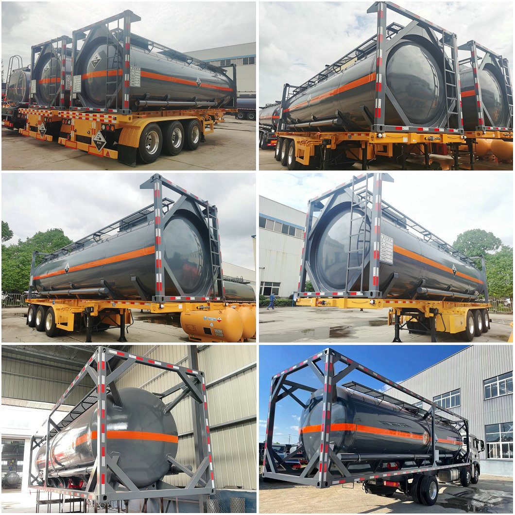 30FT 40FT Hydrochloric Acid Handling Design, Loading HCl Transport Tank Container 26000liters Ammonia, Hydrochloric Acid, Phosphoric Acid, Hydrogen Peroxide