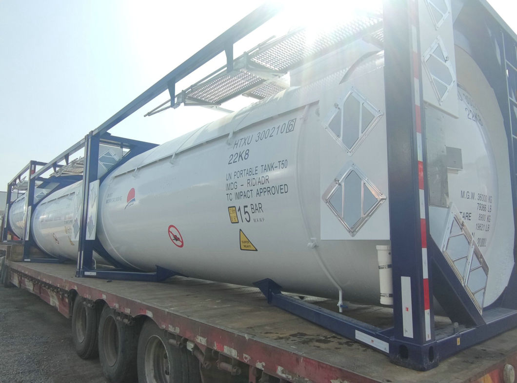 20kl T50 ASME Standard 20FT Liquid Chlorine Storage ISO Tank Container with BV Certificate and ASME U2 Stamp
