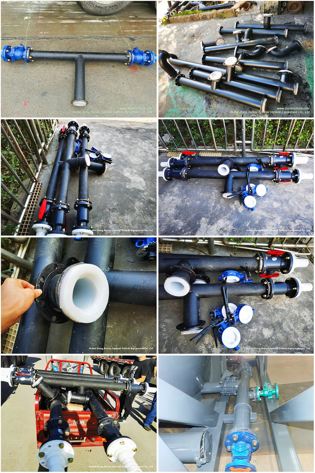 Customizing Steel Lined LLDPE PTFE Pipe with Chemical Discharge PTFE Lined F46 Valves