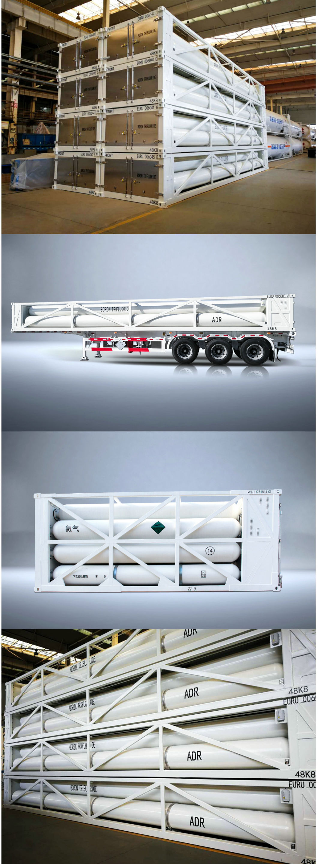 Tube Trailers Mounted Helium Container (Compressed Gas Skid Tube Bundle Container for Industrial Gas)