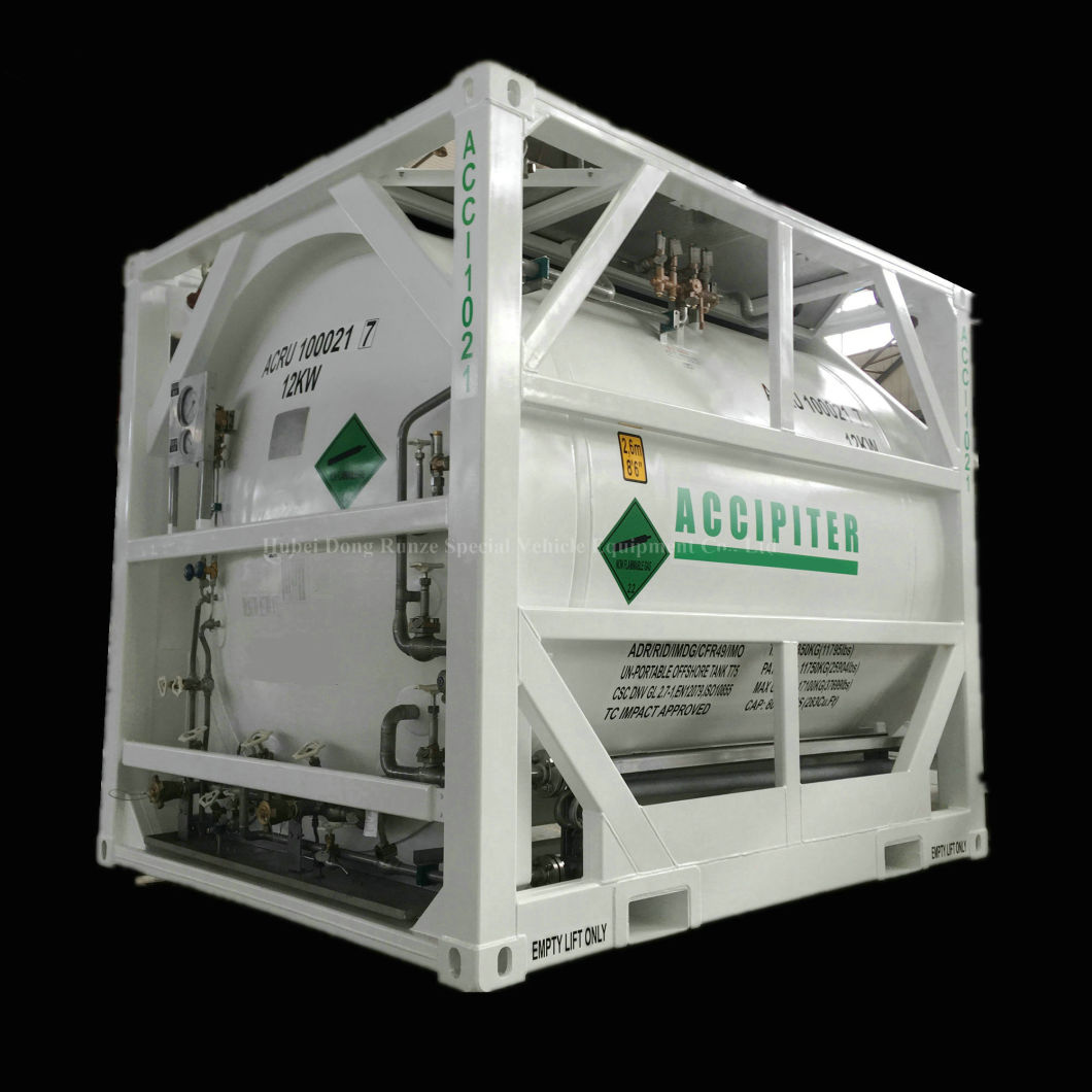 40FT T75 ISO Portable Tank for Un1972 Methane Refrigerated Liquid Cryogenic Liquid Lox Lin Lar Lco2 LNG