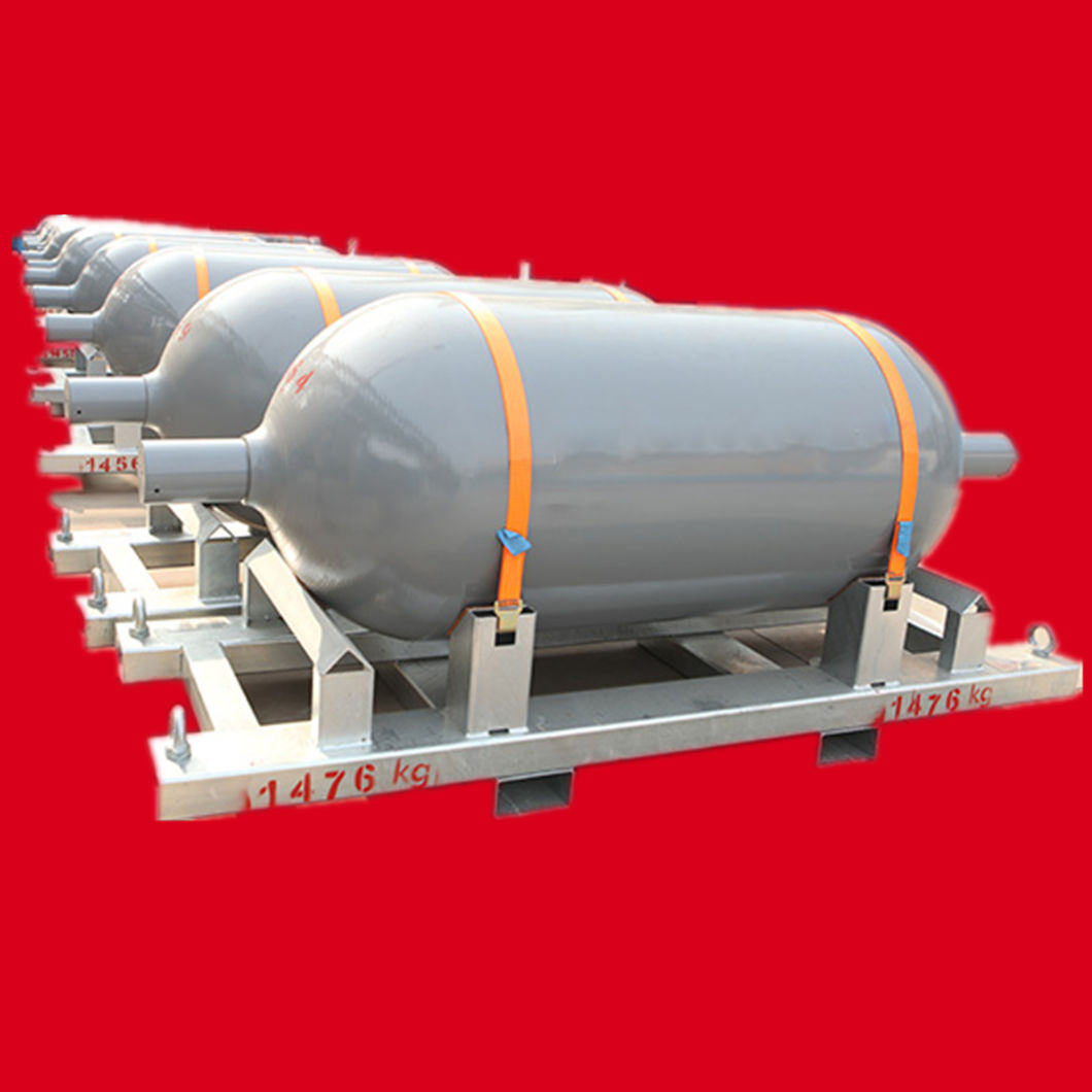 Skid Mounted Gas Cylinders electric Gas Container Cylinder N2o NF3 Sih4 Sf6 Bf3 Water Volume: 440L, 470L Working Pressure 16.6MPa