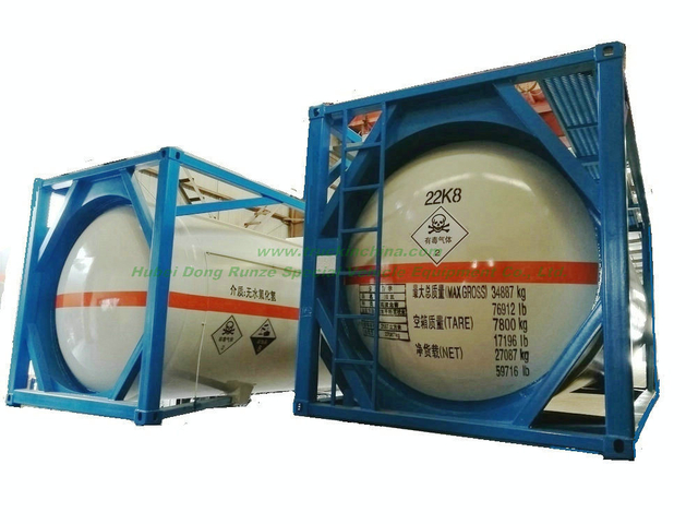 ISO Liquid Chlorine Ahf Tank Containers 20FT 21670 Liters (27Ton) Class 8 Cl2 Un1017 Hydro Test Pressure 1.95MPa