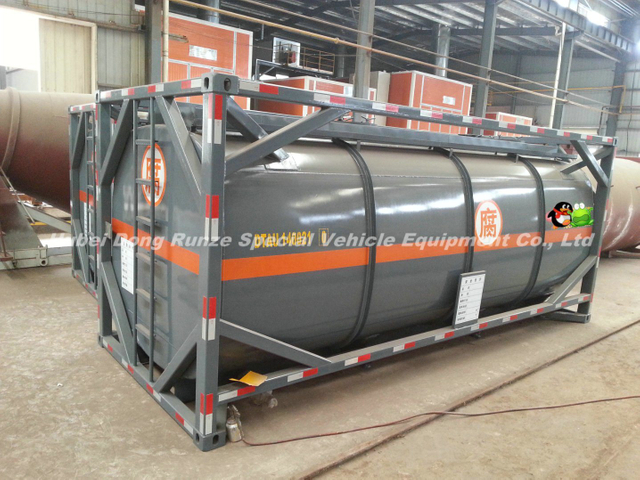 20FT Tank Container for Hydrochloric Acid, Sodium Hypochlorite Road Transportation 21cbm Export to Vietnam