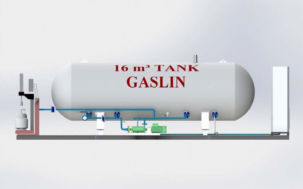 10000liters LPG Filling Plant with Two Dispenser for 4tons LPG Cooking Gas Cylinder Filling Station Skid Mounted Tank of Easy Transport