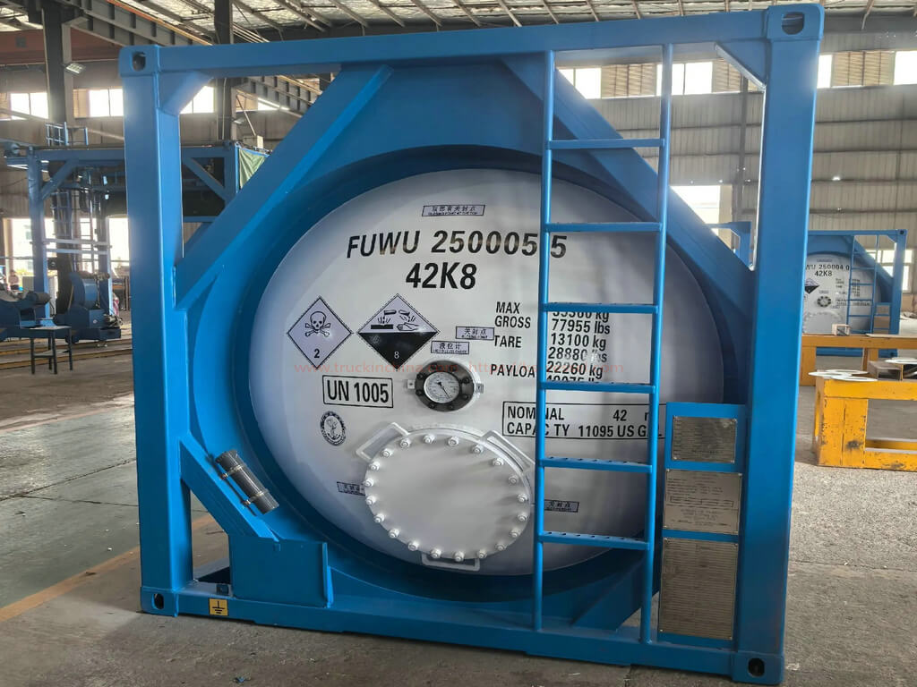 40ft ISO T50 Tank Container for UN 1005 Anhydrous Ammonia Hazardous Materials (14)