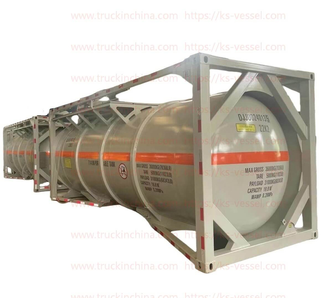  20ft CCS Certified T14 PE Lined UN Portable Tank 19.8KL for Chemical Liquid HF Hydrochloric Acid, Sulfuric Acid Container Transportation 