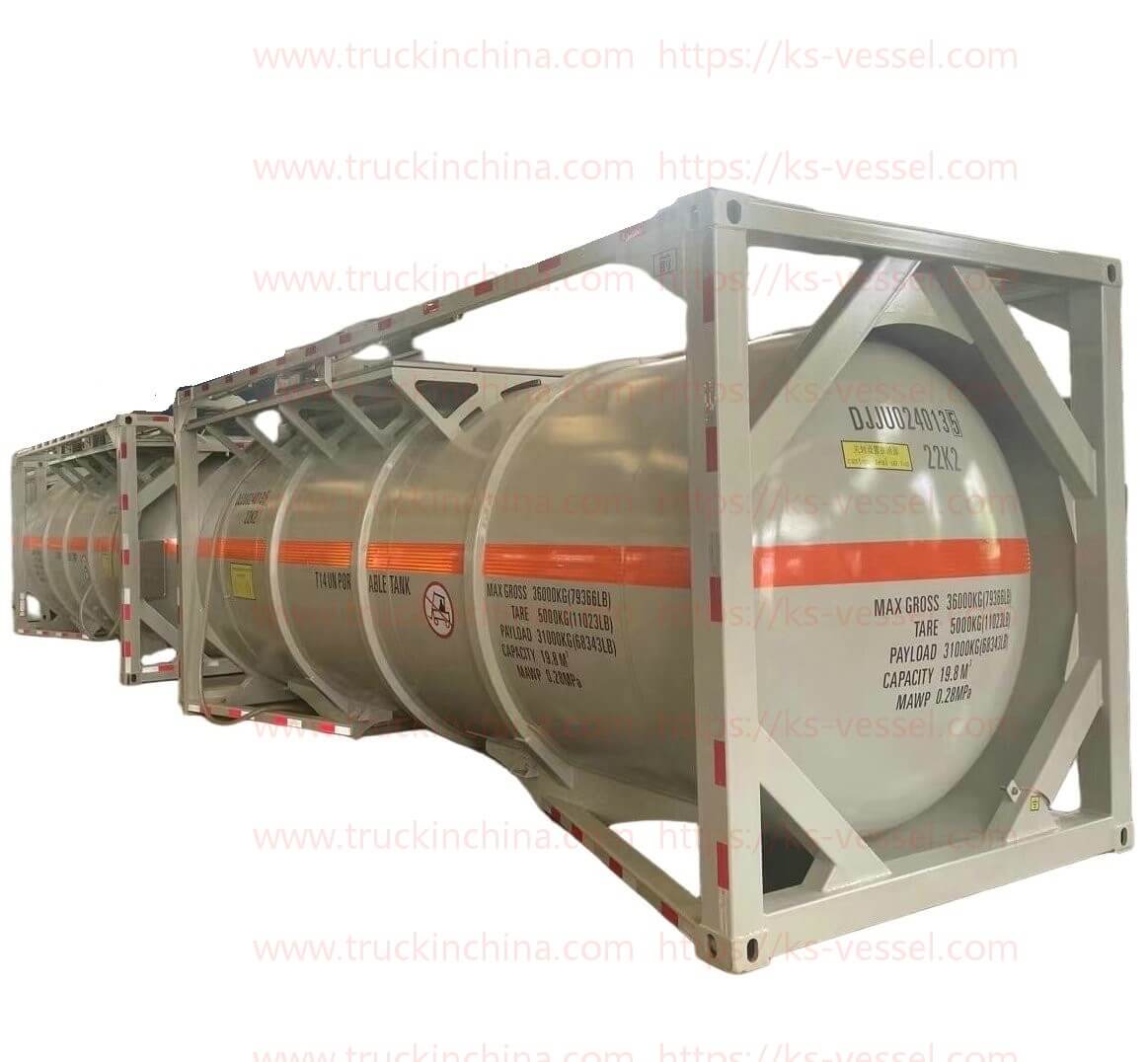  20ft CCS Certified T14 PE Lined UN Portable Tank 19.8KL for Chemical Liquid HF Hydrochloric Acid, Sulfuric Acid Container Transportation 
