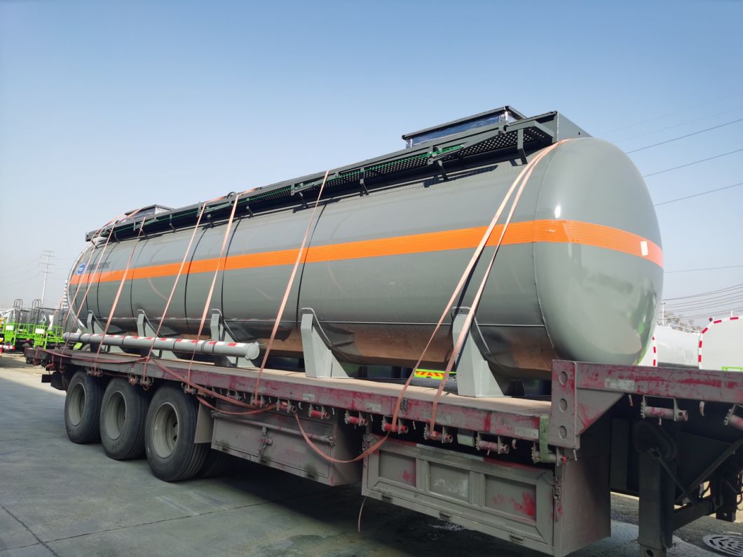 Trailer Mounted Lined PE Hydrochloric Acid (HCl) Storage Transport Tanks 6600gallon for Saudi Arabia