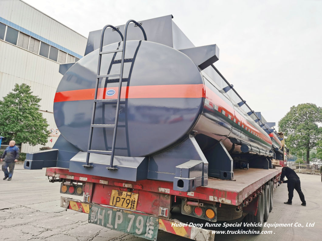 PE Liner Steel Hydrochloric Acid Tank Container 24m3 for Trailer Mounted Without Frame Q235B+PE