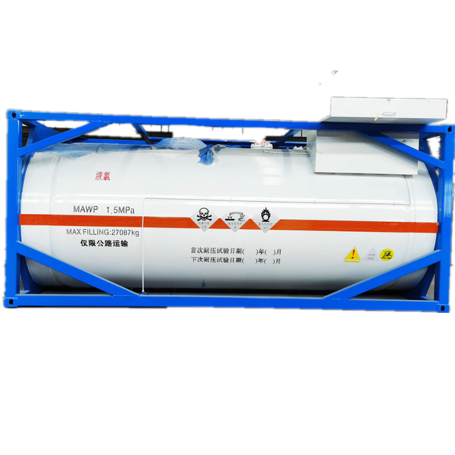20FT T50 Liquid Chlorine Isotank Container Cl2 Un1017 Max Storage Pressure 1.5MPa 21670L