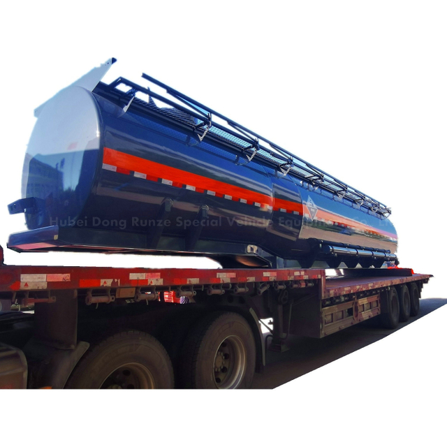 28KL PE Lined Tank SKD for Petrochemicals CorrosiveHydrochloric Acid HCl Sulphuric Acid Chemical Liquid Trailer Transport 
