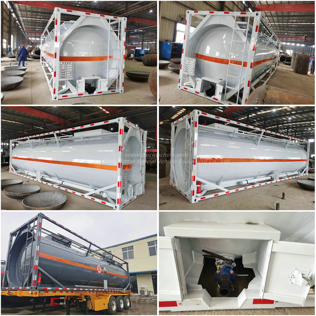 Customize 20FT/ 30FT/40FT Imo ISO Tank Container Steel Lined LDPE for Petrochemicals Sulfuric Acid, Hydrofluoric Acid Liquid