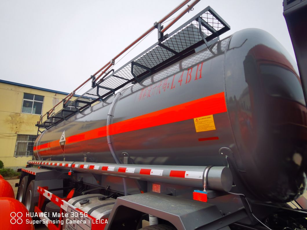 FAW Truck Hydrochloric Acid Tanker (18500Liters Carbon Steel Lined 16mm PE Tank, Lorry Chassis Mounted SKD Chemical Tank Body Customization)