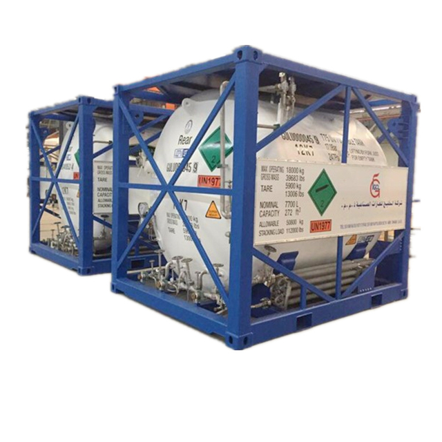 10FT Cryogenic 2000US Gallon T75 ISO Offshore Tank Container UN Portable Tank for Liquid LNG, Oxygen, Nitrogen, Argon Gases