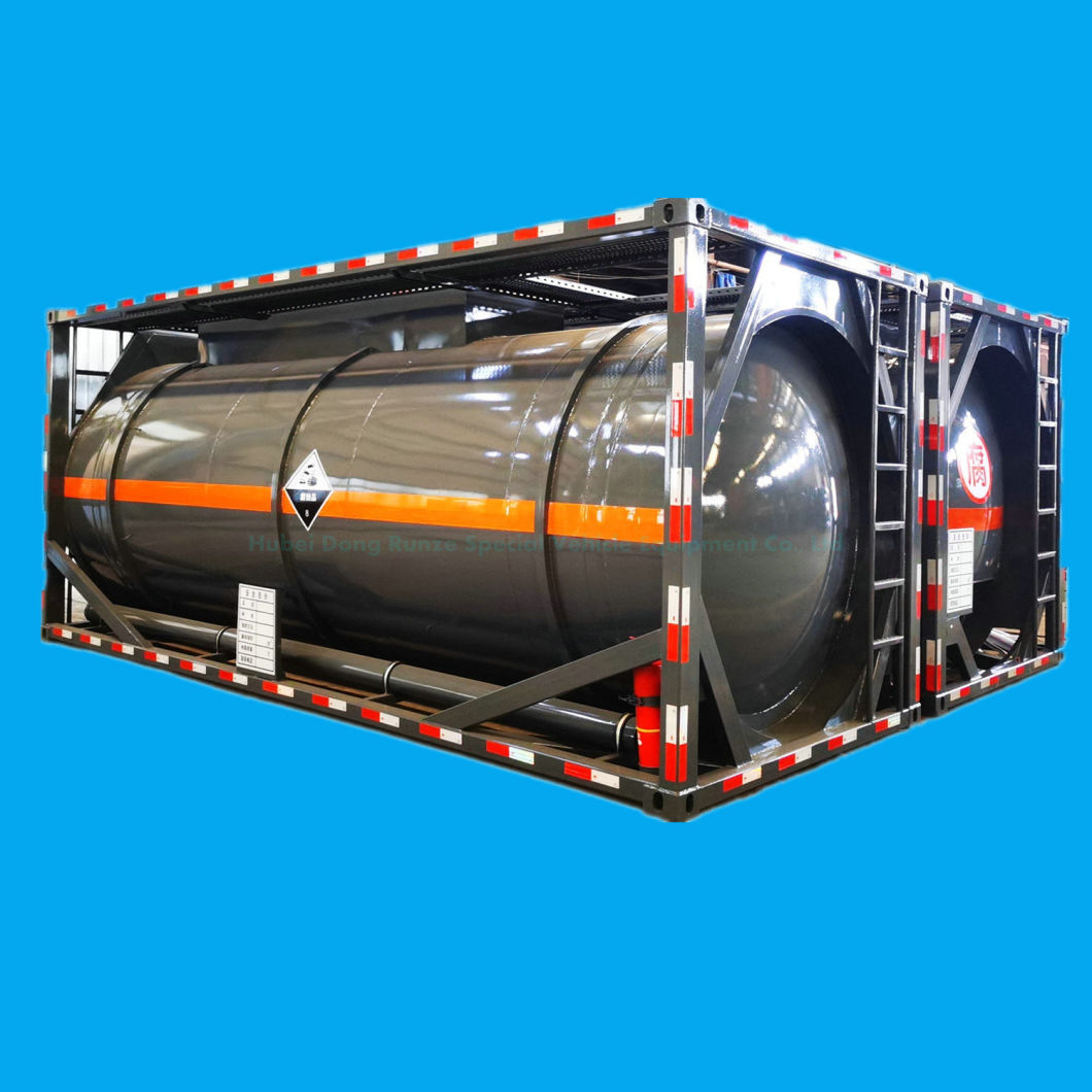 20feet Hydrochloric Acid HCl Sulphuric Acid Container Tank Lined LLDPE 16mm with Acid Pump Q235B+PE