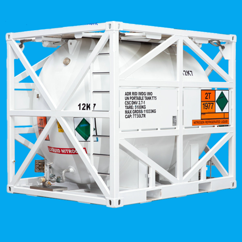 10FT Cryogenic 2000US Gallon T75 ISO Offshore Tank Container UN Portable Tank for Liquid LNG, Oxygen, Nitrogen, Argon Gases