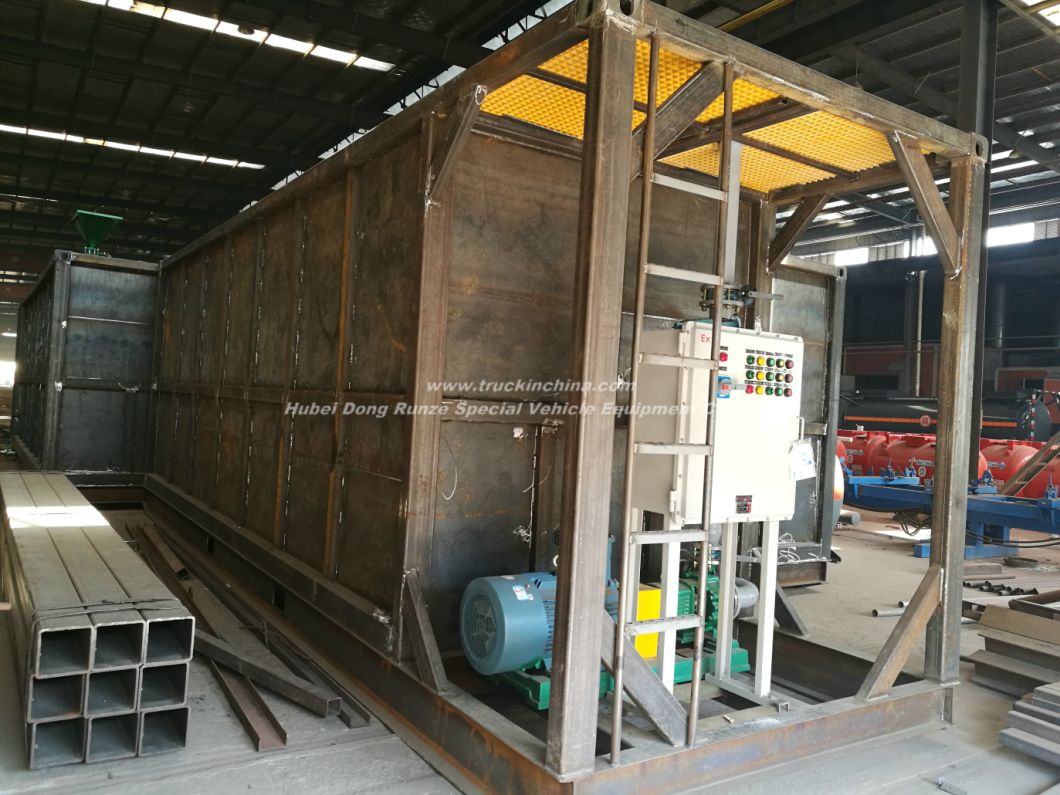 Skid 500 Bbl Frac Tank Steel Lined PE for Oilfield Chemical Contain (Skid With Motor Pump and Reactor Motor Stirring For Mxing HCl Hydrochloric Acid)