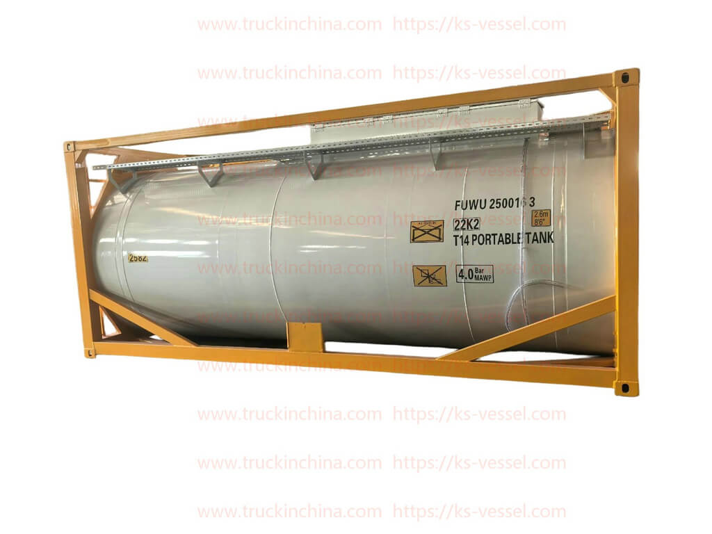  20ft T14 PE Lined 22k2 ISO Tank Container for UN2582 Ferric Chloride Solution 20KL