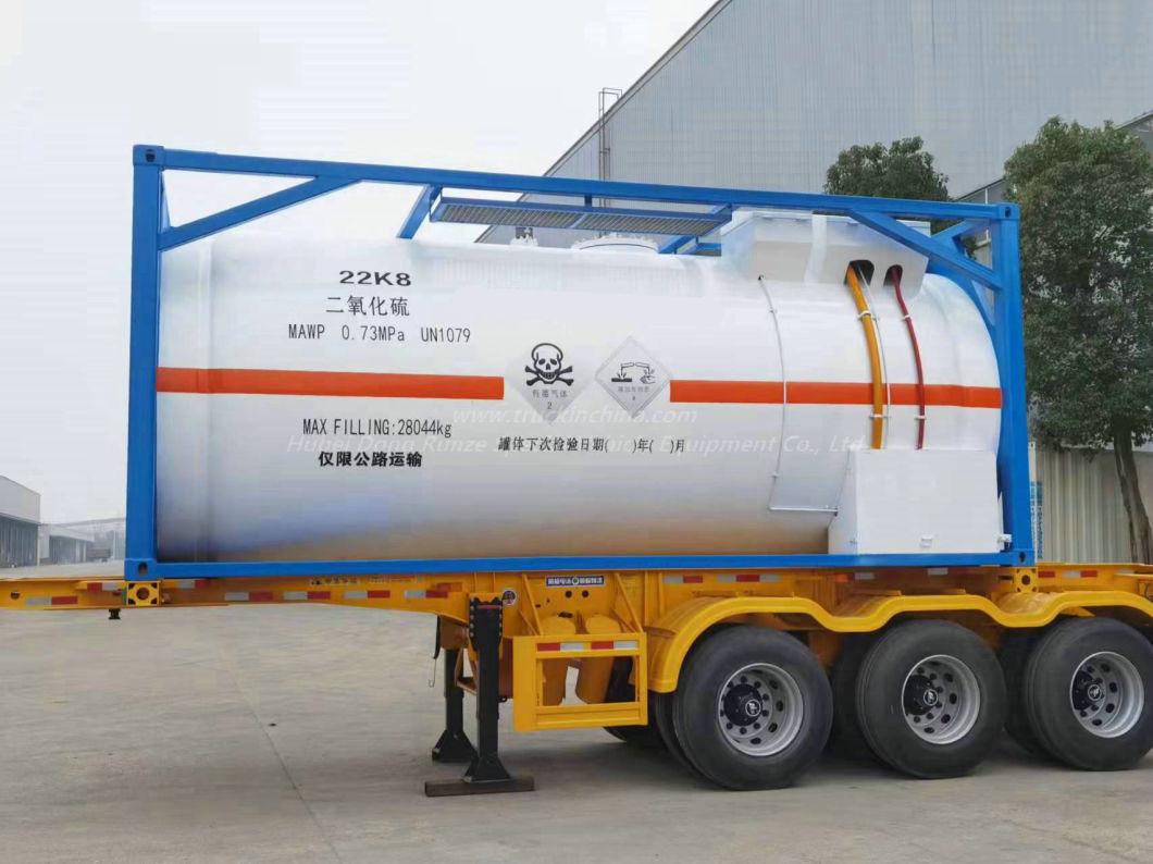 20FT Tank Container for Sulfur Dioxide So2 / Un 1079 Road Transport 22, 000litres 28ton 0.73MPa