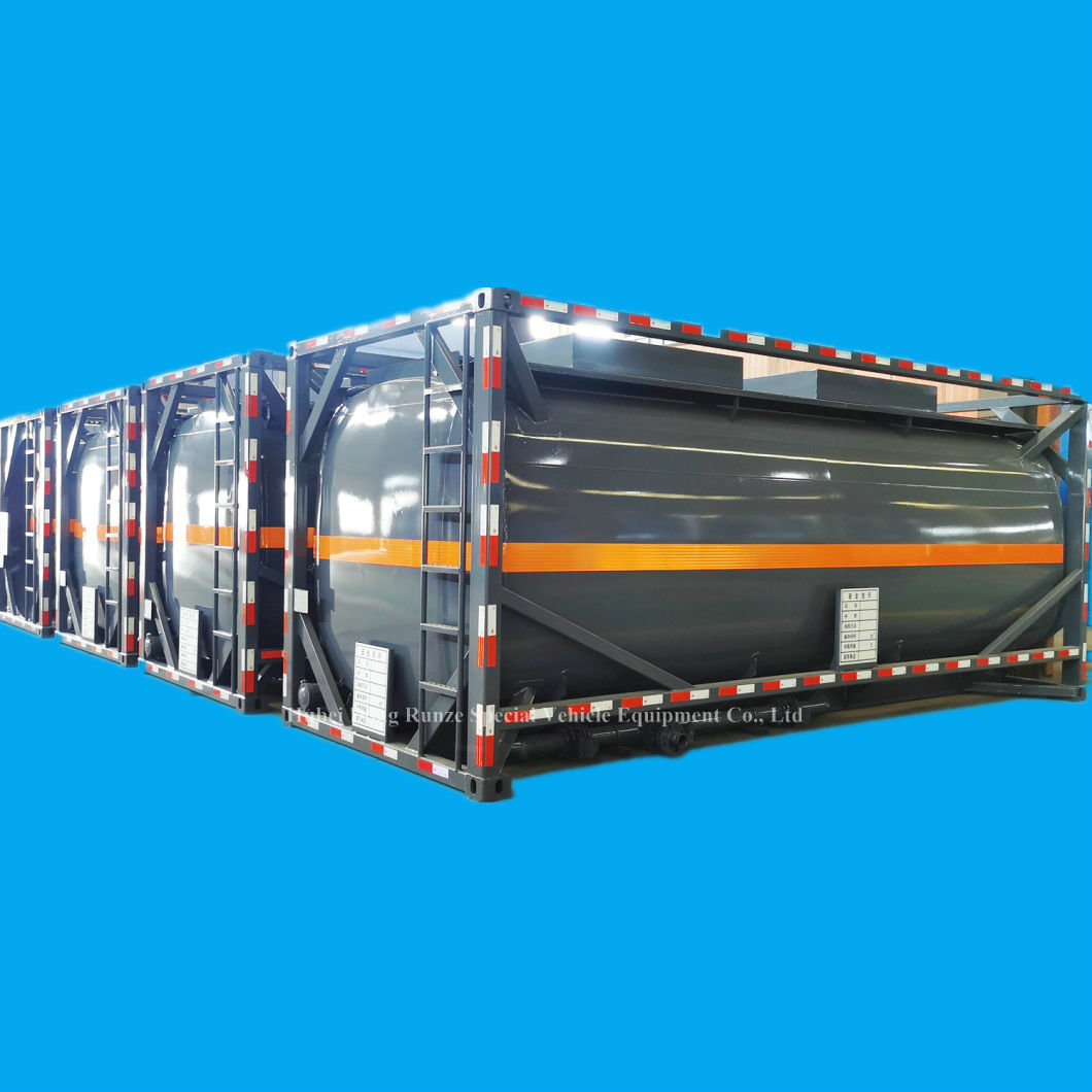 20feet Lining PE Petrochemicals Transport Chemical Liquid ISO Tank Container Q235B+PE 21m3