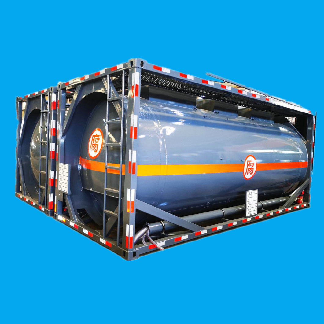 20feet 20m3 Lined PE Petrochemicals Corrosive Liquid Storage Transport ISO Tank Container Nitric Acid, Sodium Hydroxide, Hydrochloric Acid, Phosphoric Sulphuric