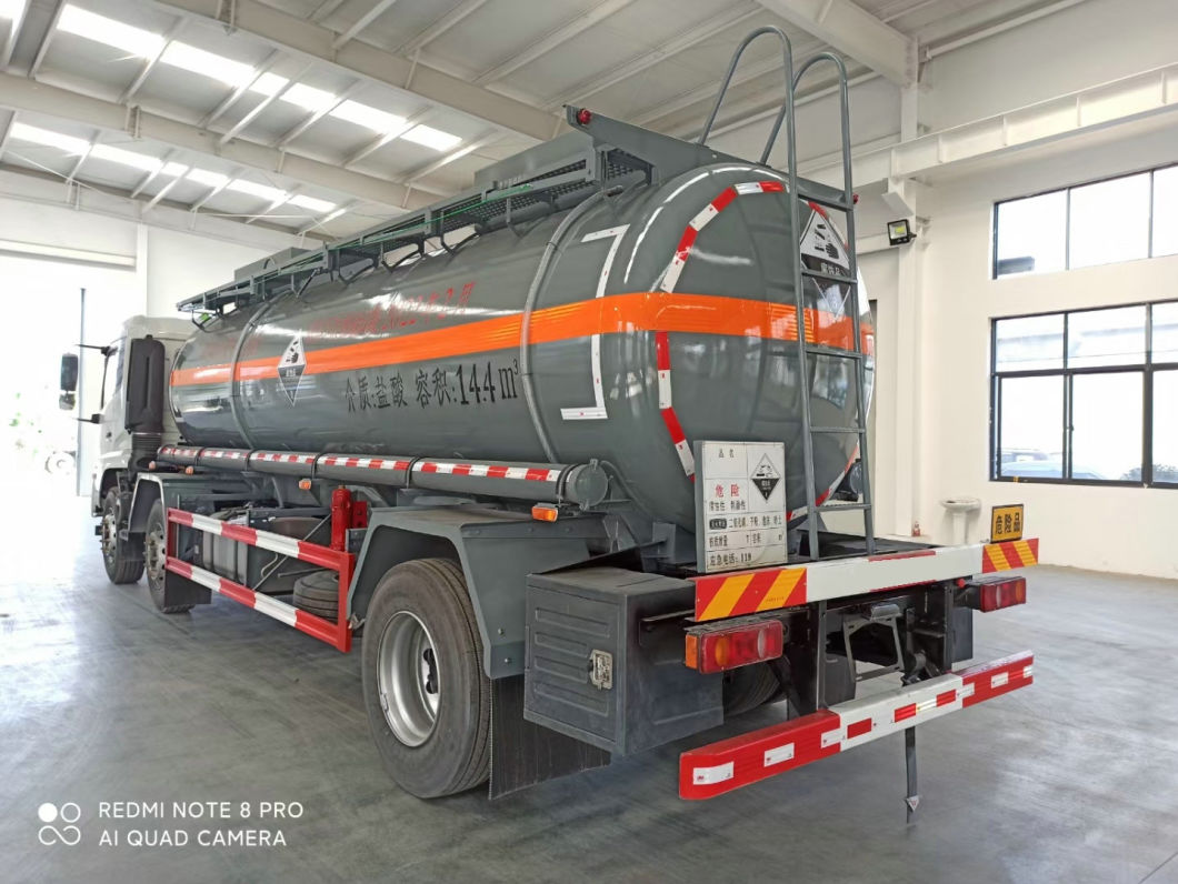 Customizing Hydrochloric Acid Transporter Tanker (Truck To Carry HCl Steel Lined LLDPE Tank 14400Liters Without Chassis)