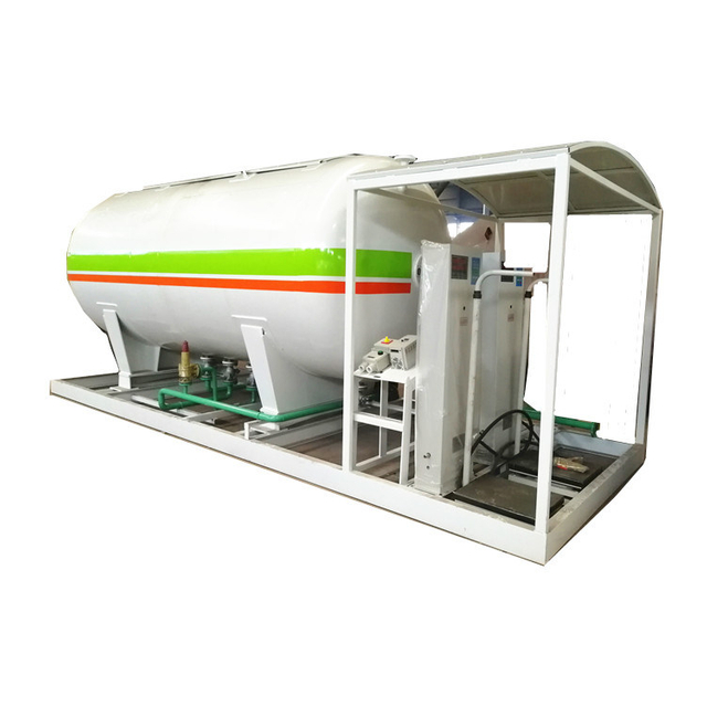 10000liters LPG Filling Plant with Two Dispenser for 4tons LPG Cooking Gas Cylinder Filling Station Skid Mounted Tank of Easy Transport