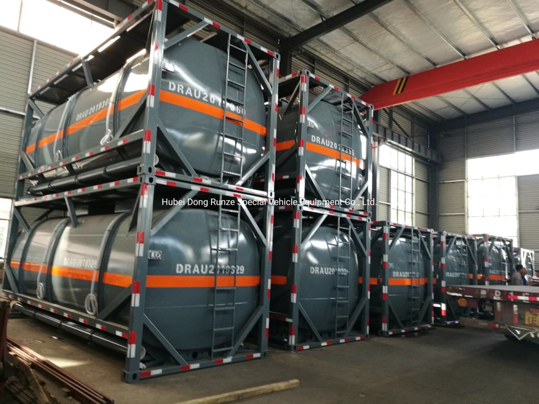 20FT ISO Hydrochloric Acid Tank Container 21cbm (21000 Liters Steel Lined LLDPE) for Vietnam Chemical Factory Acid Trailer Transportation