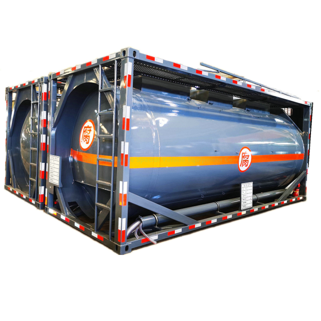20 Ft Lined PE Petrochemicals ISO Tank Container for Corrosive Nitric Acid, Sodium Hydroxide, Hydrochloric Acid, Phosphoric Sulphuric Acid