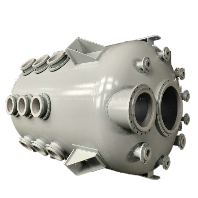 Customized PE Lining Steel Lined Plastic Concentrated Sulfuric Acid Hydrochloric Acid Storage Tank Mulit Holes Chemical Mixing 10m3