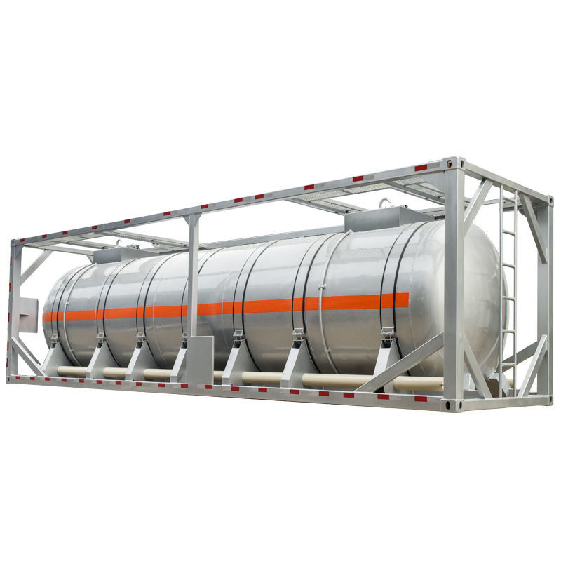 Customzing 40feet 30feet Pure Aluminium ISO Tank Container for Corrosive Nitric Acid Concentrated 28kl