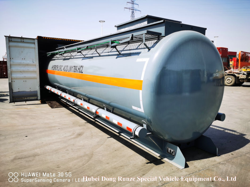 Customize SKD Hydrochloric Acid Tank (6600US Gallon 160BBL PE PTFE Lined Tank Body For Saudi Arabia Chemical Factory HCl Transport Truck Trailer)