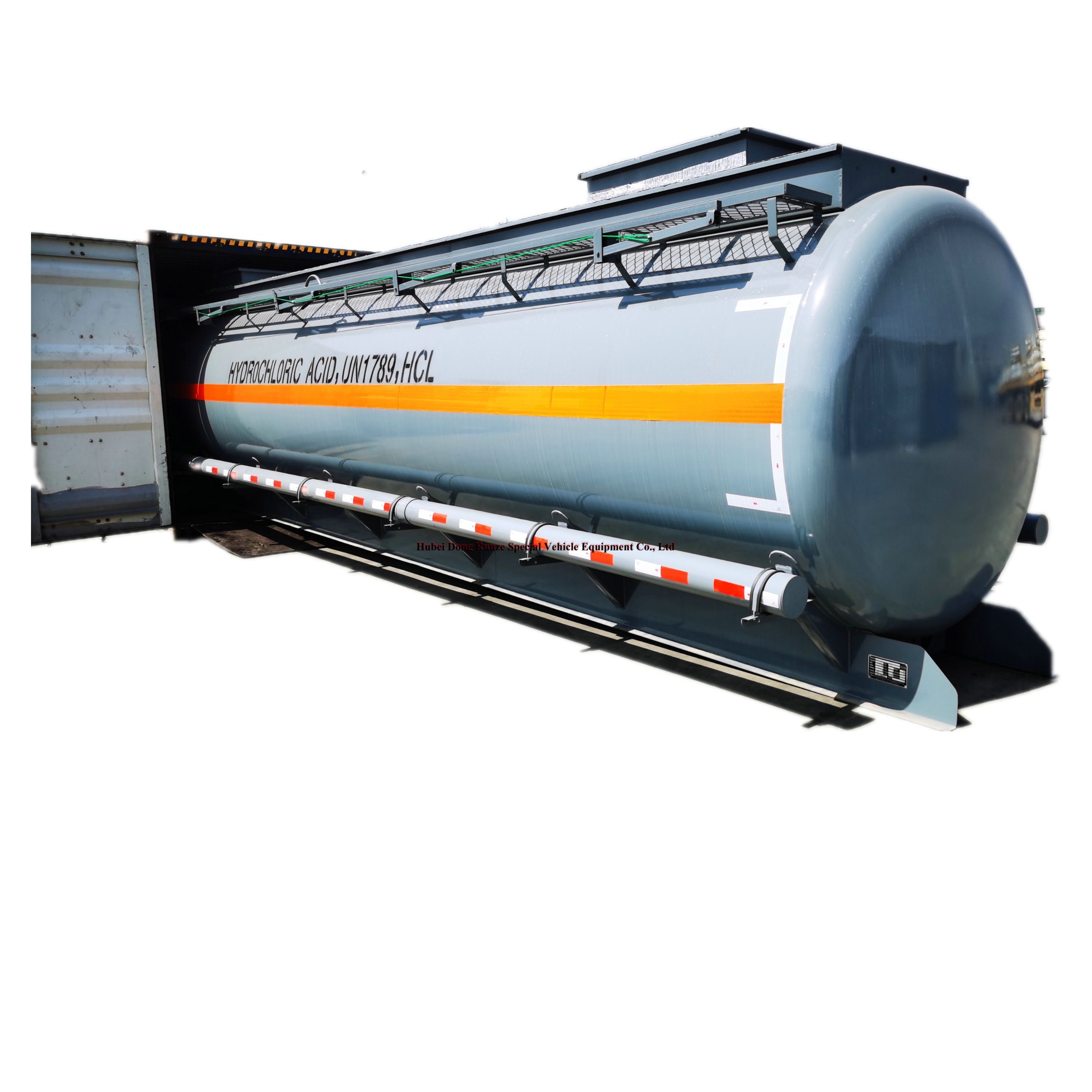 Customize 25m3 PE PTFE Lined Chemical Tank Body for Hydrochloric Acid Trailer Transport 