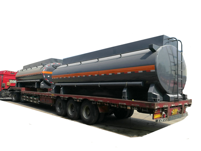 Chemical Liquid Tanker Body with Container Locks Trailer Road Transport 5000USG-6000USG (Solution HCl,NaOH,NaCLO,PAC,H2SO4,HF,H3PO4,H2O2 Store Tank Lined PE)