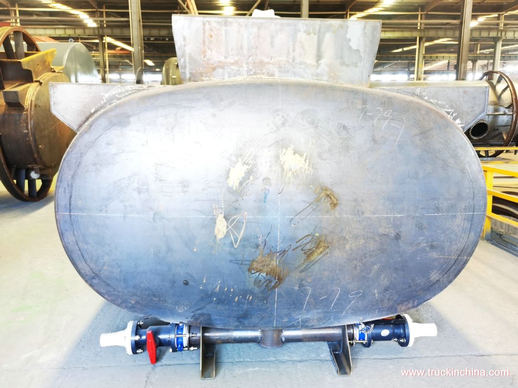 PE Lined Acid Tanks Body Chemical Transport Tanker (Elliptic Tank 3 compartments load Hydrochloric Acid Fluid Ferric Chloride with PE Rubber Coating 16-22m3)