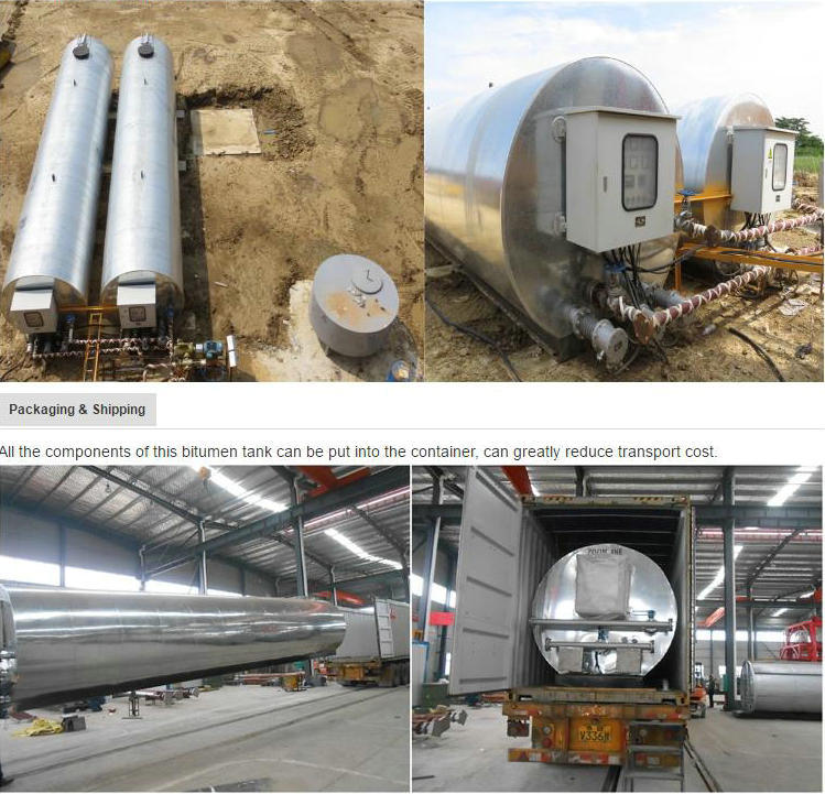 Oil Fired Heats Asphalt Tank, Bitumen Tank (Storage Capacity 34CBM-100CBM Skid with 2 Burners for Hot Liquid Asphalt)