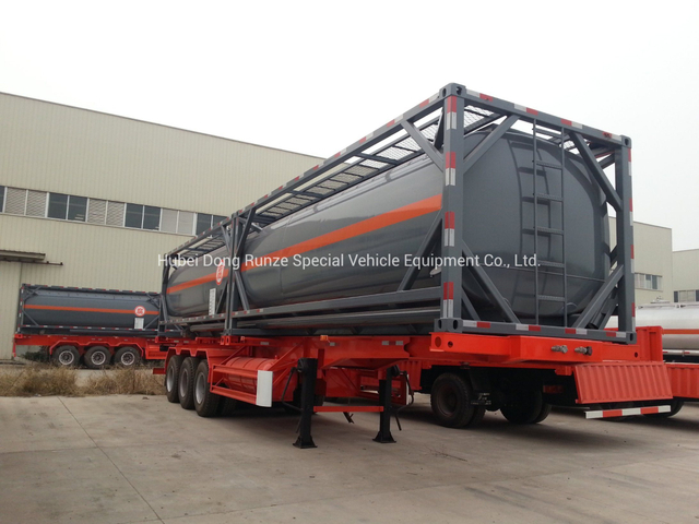 40FT ISO Tank Containers for Hydrochloric Acid, Sodium Hypochlorite PE Lined Tank Used to Contain HCl (max 35%) , Naoh (50%) , Naclo (15%) , H2so4. Hf, H2O2