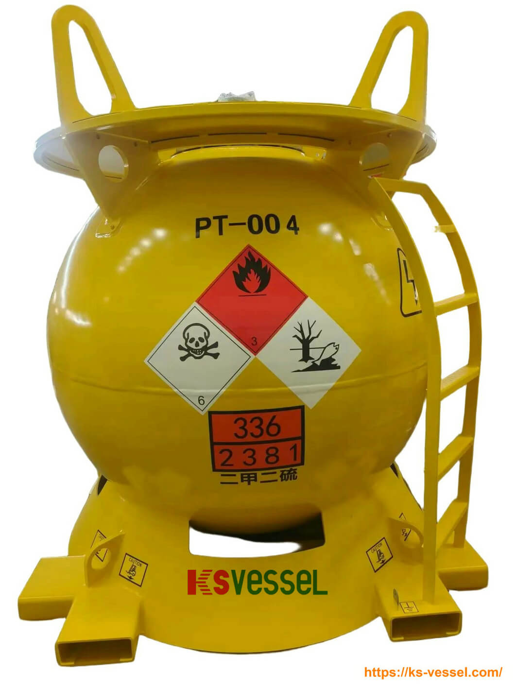 ISO T22 Stainless Steel Spherical Portable Tank for DMDS(Dimethyl Disulfide) IBCtank 2.5cbm 